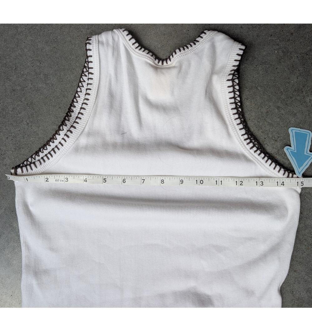 VOCAL Western Rhinestone Graphic Ribbed Tank Size Large Distressed 100% Cotton - Picture 8 of 9